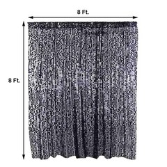 BLACK 8×8 ft Big Payette Sequined BACKDROP CURTAIN Wedding Events Decorations