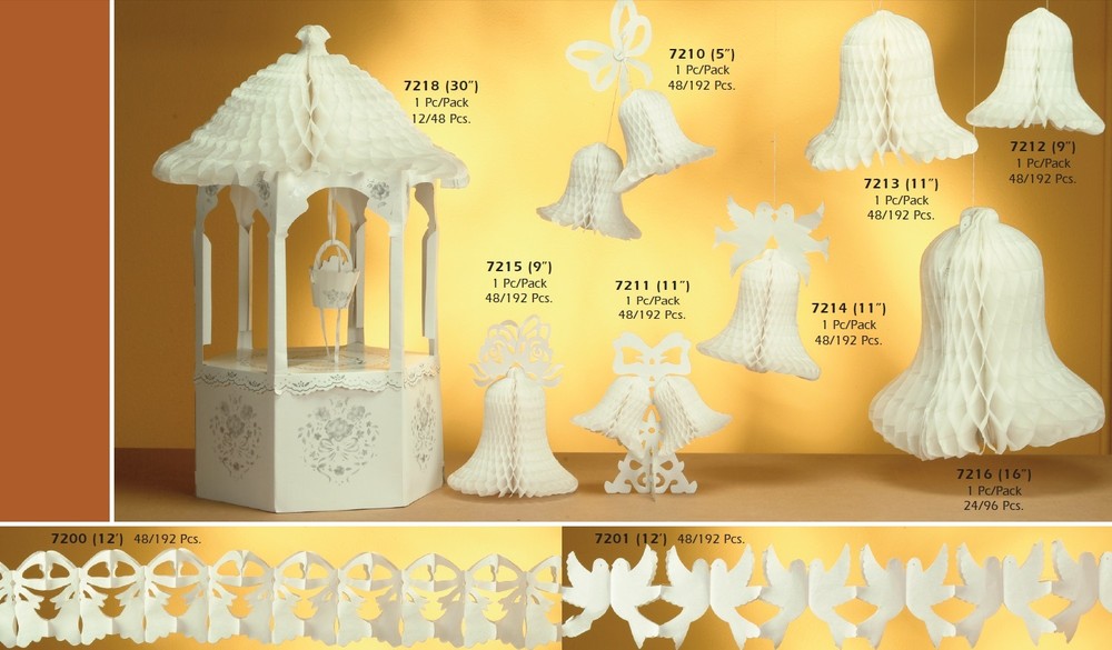 Wedding Anniversary Honeycomb Bells Hang Garland Paper Decor Table Centerpiece