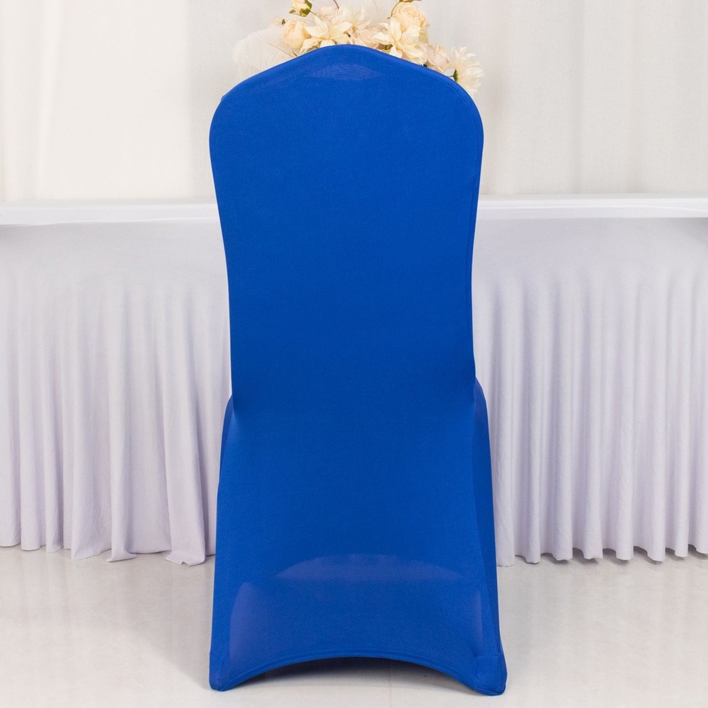 ROYAL BLUE PREMIUM Spandex CHAIR COVERS Wedding Party Reception Decorations SALE