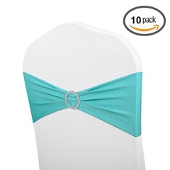 DH Wedding Banquet Party Chair Sash Bands & Buckle Slider in Colors 10PCS