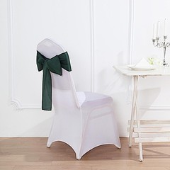 10 Hunter Green Polyester CHAIR SASHES Ties Bows Wedding Ceremony Decorations