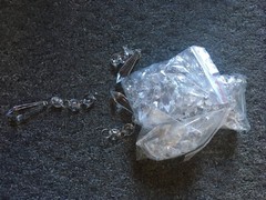 Acrylic Crystal Bead Garland Chandelier, Wedding decoration. Large lot of 6 lbs.
