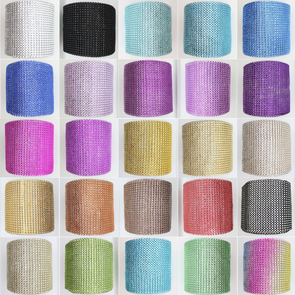 4.75″ x 10 YARDS DIAMOND MESH WRAP ROLL CRYSTAL RHINESTONE SPARKLE BLING RIBBON