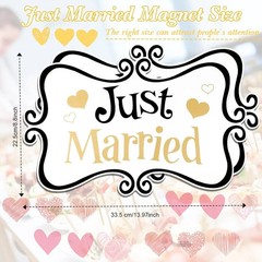 2 Pcs Large Just Married Car Decorations Just Married Car Magnets Sign Decoratio