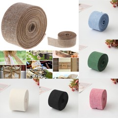 10 Meters Natural Burlap Jute Hessian Ribbon Roll Garland Wedding Decor 5cm Wide