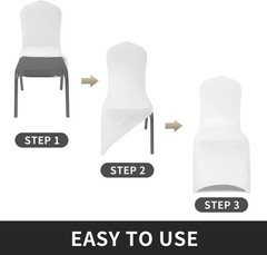 12pcs Stretch Spandex Chair Cover for Wedding Party Dining Banquet Event Whit…