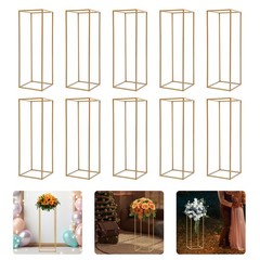 Flower Stand for Wedding Table 10x 31.5 in Tall Gold Metal Centerpieces Decor