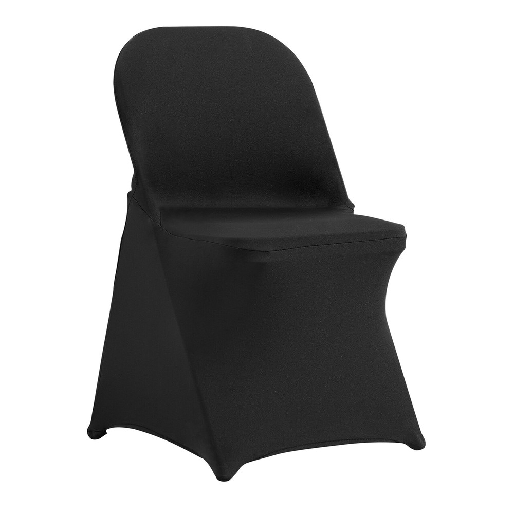VEVOR 100PCS Black Stretch Spandex Folding Chair Covers for Wedding Party Dining