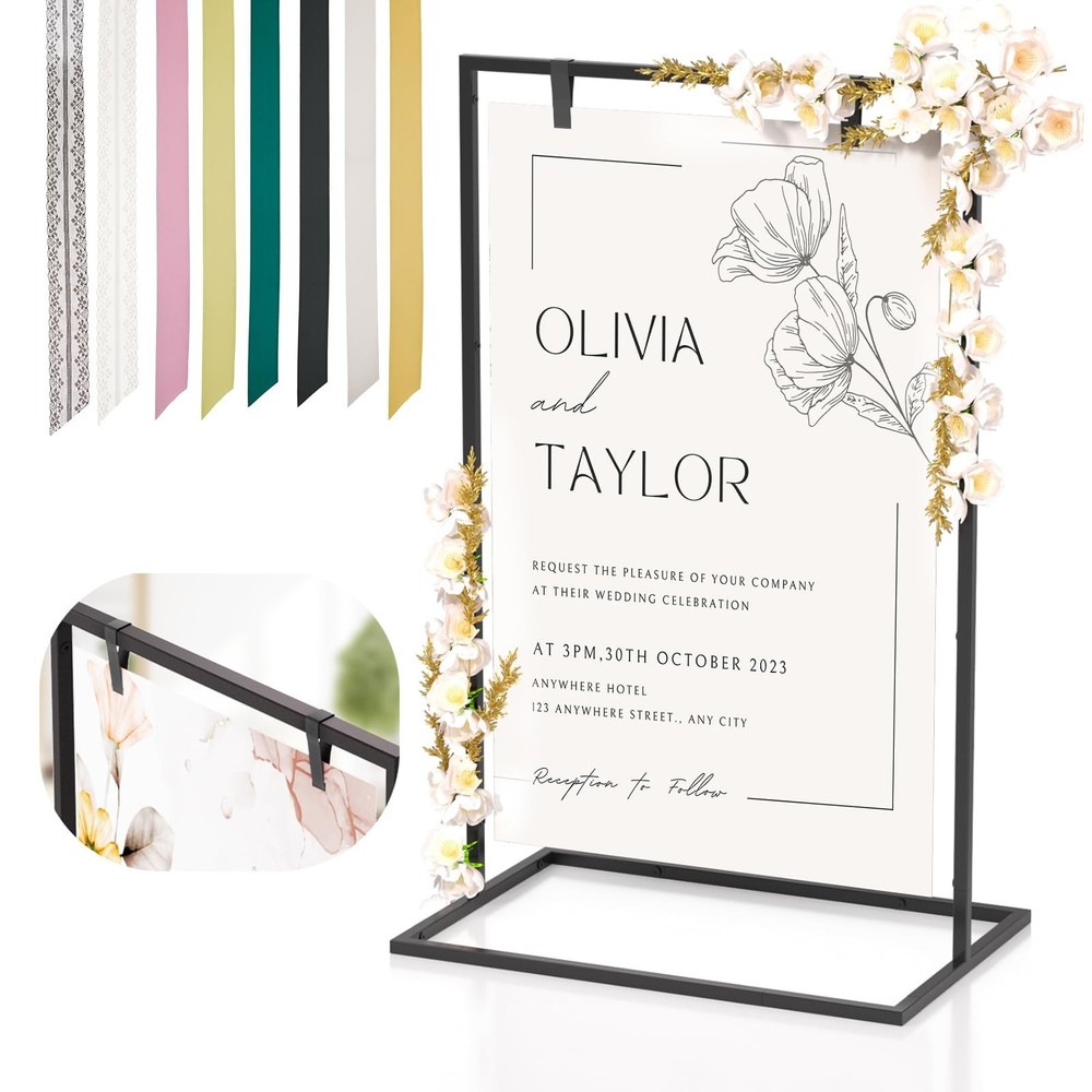 Wedding Welcome Sign Stand, 50”x30”x 20” Heavy Duty Easel Stan