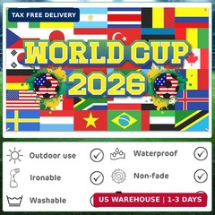 World Football Tournament Cup Celebration Backdrop 43×71 Inch 2026 Vibrant Socce