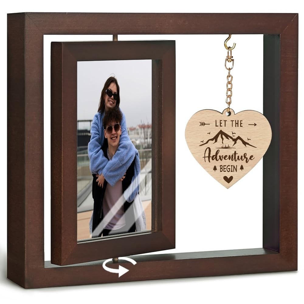 Rotating Floating Wedding Engagement Let the Adventure Begins Picture Frame G…