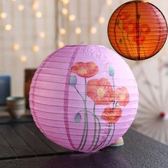 Chinese Flower Printed Decor for Wedding Party Japanese Style Paper Lantern