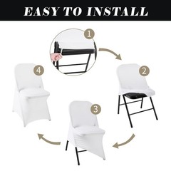 36 PCS Waterproof Stretch Spandex Folding Chair Covers, Dining Room Chair Sli…