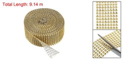 1.5″x10 Yard Crystal Rhinestones Mesh Ribbon Gold (4mm)