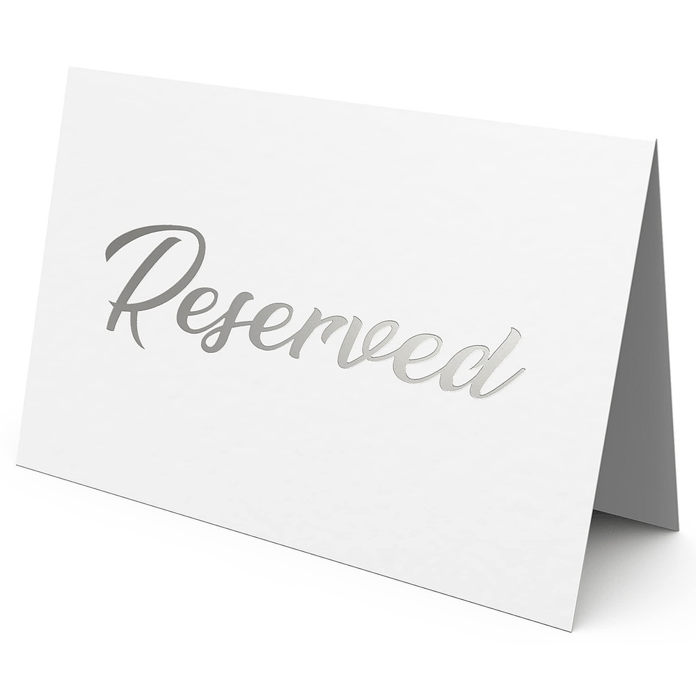 10 Pack Silver Reserved Table Signs for Wedding Party Restaurant Reserved