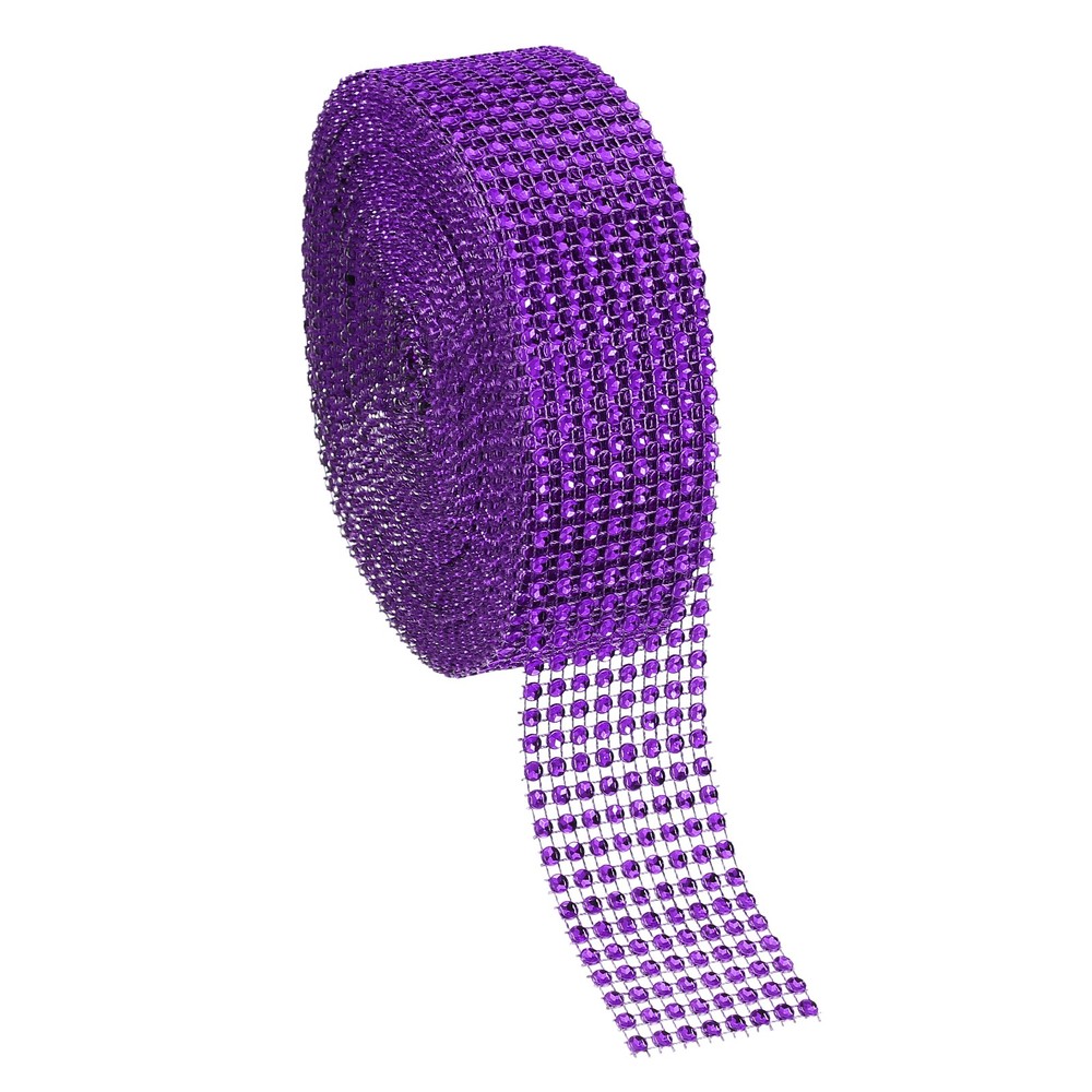 1.5″x10 Yard Crystal Rhinestones Mesh Ribbon Light Purple (4mm)