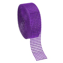 1.5″x10 Yard Crystal Rhinestones Mesh Ribbon Light Purple (4mm)