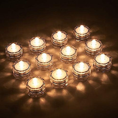 12 Pcs Warm White LED Small Submersible Lights – for Vases Wedding Party Events