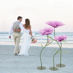 3 Pcs Artificial Corn Poppy Flowers Purple Green Home Wedding Decor