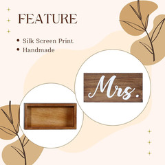 Rustic Mr and Mrs Sign for Wedding Tables, Wooden Mr and Mrs Letters for Sweethe