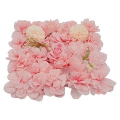 6pcs Artificial Flower Walls Pink Dahlia Rose Panels for Wedding Décor 15*15in