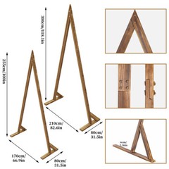 2 Pack Triangle Wooden Wedding Arch Oversized Ceremony Archway Backdrop Frame