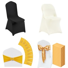 VEVOR 30/4/50PCS Stretch Spandex Folding Chair Covers for Wedding Party Dining