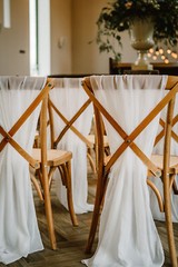 CHAIR COVER WEDDING DÉCOR DRAPING CHIFFON VERTICAL DRAPES VARIOUS COLOURS