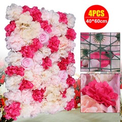 4pc Silk Flower Wall Panels 60 × 40 cm Artificial Floral Backdrop Wedding