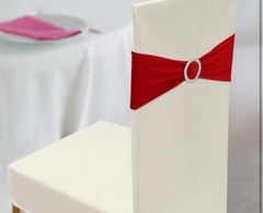 Chair Sashes Bows, 30 Piece Elastic Chair Cover Bands Milk Silk,14.2×5.9in Clip