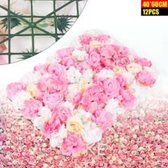 12 PCS Artificial Flowers Wall Panel for DIY Wedding Street Background Decor