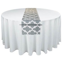 Modern Quatrefoil Table Runner Wedding Decor Centerpiece Lattice Trellis Multi