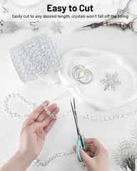 99FT Acrylic Crystal Garland, Clear Diamond-Shaped Crystal Bead Strands, DIY …