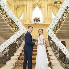 1m Artificial Rose Silk Flower Row Arrangement Wedding Arch Backdrop Wall Decor