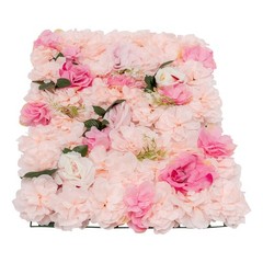 6PCS Pink Artificial Flower Panel Wedding Party Background Floral Decor Wall