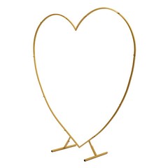 210cm(6.89ft) Heart Shaped Gold Metal Balloon Arch Stand Frame Display Kit Love