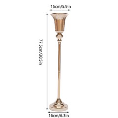 10Pcs Vintage Metal Trumpet Vases for Wedding Centerpieces & Floral Decor