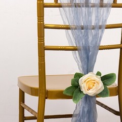 5 Crinkled Sheer Organza CHAIR SASHES Wedding Party Events Decorations Supplies