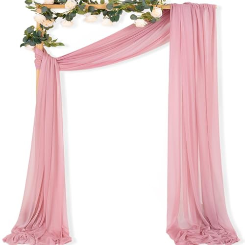 Dusty Rose Wedding Arch Draping Fabric 1 Panel 29″ x 6.6 Yards Extra Long