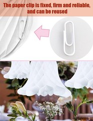 Hanging Paper Bells Honeycomb 5 Pieces and Glittery Silver Tassels,White Brid…