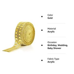 10 Yards Bling Wrap Ribbon Rhinestone Diamond Ribbon Rose Gold Acrylic Wrap Mesh