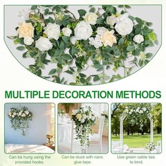 Wedding Arch Flowers，Floral Decor Hanging Artificial Flowers for White