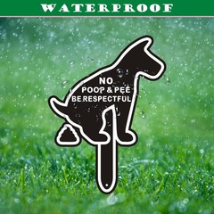 2 Pack No Poop Dog Signs for Yard – 11″x7.6″ Aluminum Be Respectful Sign with…