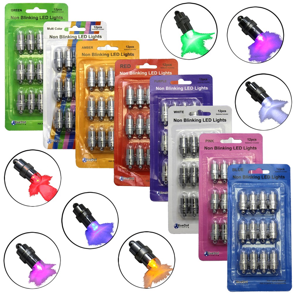 36 Amber Blue Green Mini Waterproof Balloon LED Bulb Decor Party Wedding Light
