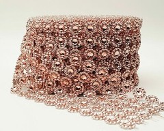 10YD Rose Gold Diamond Bling Mesh Rhinestone Ribbon Wrap Wedding Decoration 4″