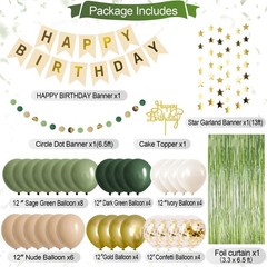 Sage Green Birthday Decorations Olive Green Happy Birthday Party Decorations …