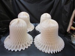 4 Honeycomb 9″ dia Folding White Tissue Paper Westminster Hanging Wedding Bells