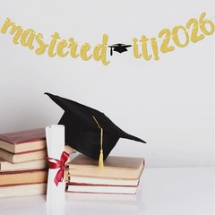 Mastered It 2026 Banner, Graduation Sign, Class of 2026 Congrats Grad Party D…