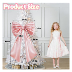 FLAIRGIFTS Large Pink Satin Bow Wedding Party Coquette Wall Decor 40×24 NEW 22pc