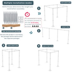 Outdoor Wedding Canopy Stand Frame Metal Iron Chuppah Manda w/ 4 Reinforced Base